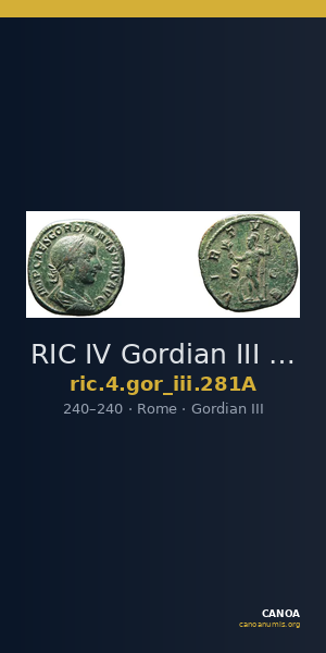 RIC IV Gordian III 281A — CANOA