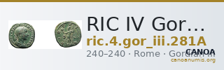 RIC IV Gordian III 281A — CANOA