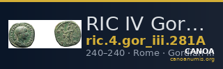 RIC IV Gordian III 281A — CANOA