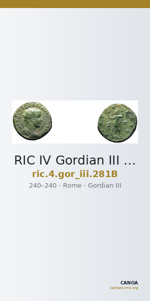 RIC IV Gordian III 281B — CANOA