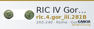 RIC IV Gordian III 281B — CANOA