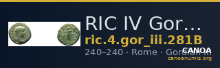 RIC IV Gordian III 281B — CANOA