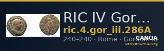 RIC IV Gordian III 286A — CANOA
