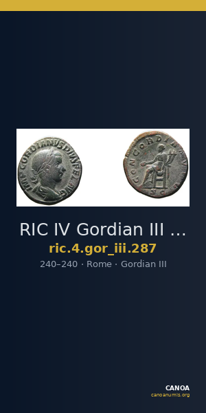 RIC IV Gordian III 287 — CANOA