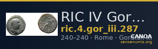 RIC IV Gordian III 287 — CANOA