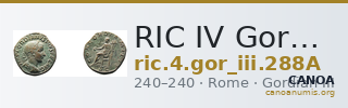 RIC IV Gordian III 288A — CANOA