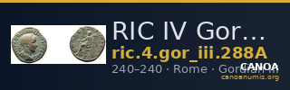 RIC IV Gordian III 288A — CANOA