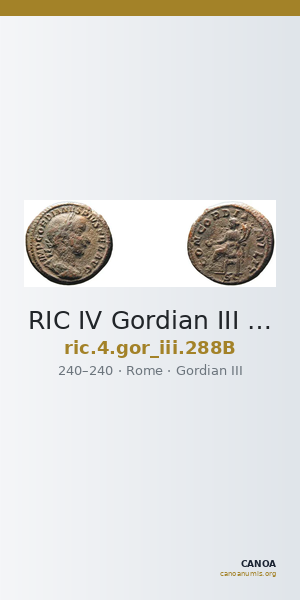 RIC IV Gordian III 288B — CANOA
