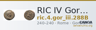 RIC IV Gordian III 288B — CANOA