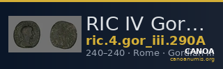 RIC IV Gordian III 290A — CANOA