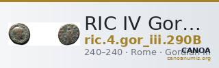 RIC IV Gordian III 290B — CANOA