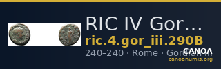 RIC IV Gordian III 290B — CANOA