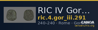 RIC IV Gordian III 291 — CANOA