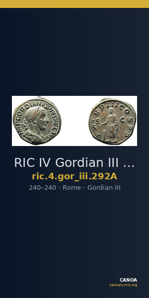 RIC IV Gordian III 292A — CANOA