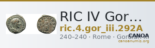 RIC IV Gordian III 292A — CANOA