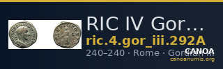 RIC IV Gordian III 292A — CANOA