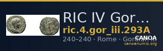RIC IV Gordian III 293A — CANOA