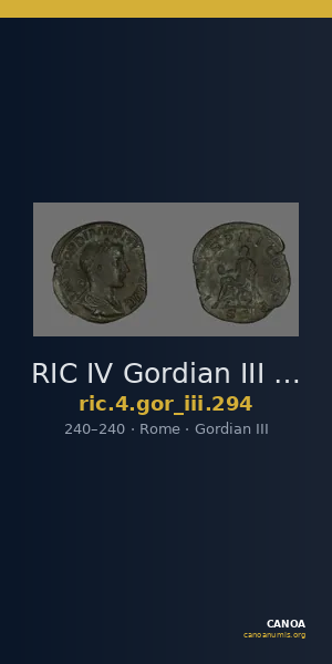 RIC IV Gordian III 294 — CANOA