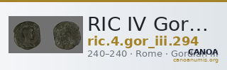 RIC IV Gordian III 294 — CANOA