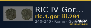 RIC IV Gordian III 294 — CANOA