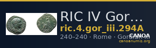 RIC IV Gordian III 294A — CANOA