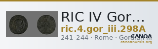 RIC IV Gordian III 298A — CANOA