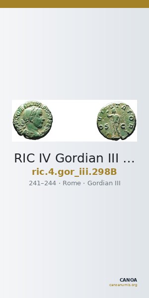 RIC IV Gordian III 298B — CANOA