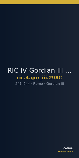 RIC IV Gordian III 298C — CANOA