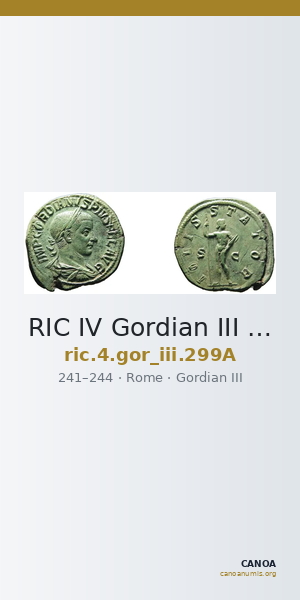 RIC IV Gordian III 299A — CANOA