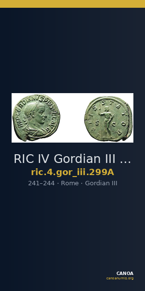 RIC IV Gordian III 299A — CANOA
