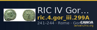 RIC IV Gordian III 299A — CANOA