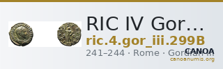 RIC IV Gordian III 299B — CANOA