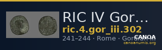 RIC IV Gordian III 302 — CANOA