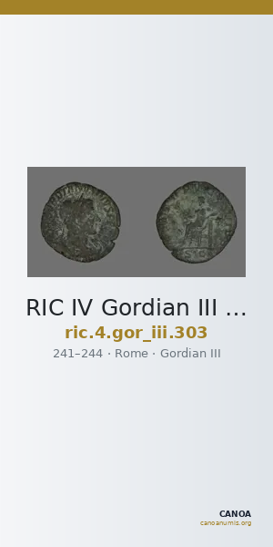 RIC IV Gordian III 303 — CANOA