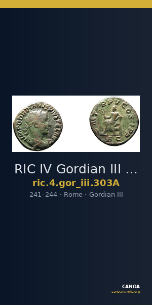 RIC IV Gordian III 303A — CANOA