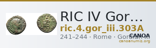 RIC IV Gordian III 303A — CANOA