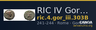 RIC IV Gordian III 303B — CANOA