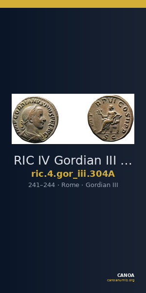RIC IV Gordian III 304A — CANOA