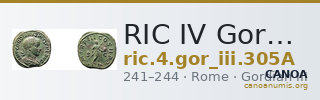 RIC IV Gordian III 305A — CANOA