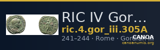 RIC IV Gordian III 305A — CANOA