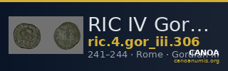 RIC IV Gordian III 306 — CANOA
