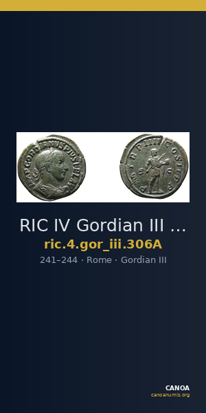 RIC IV Gordian III 306A — CANOA