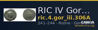 RIC IV Gordian III 306A — CANOA