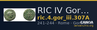 RIC IV Gordian III 307A — CANOA