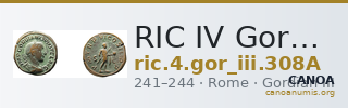 RIC IV Gordian III 308A — CANOA