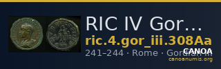 RIC IV Gordian III 308Aa — CANOA