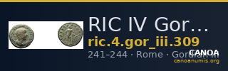 RIC IV Gordian III 309 — CANOA