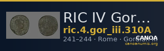 RIC IV Gordian III 310A — CANOA