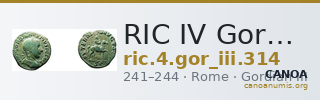 RIC IV Gordian III 314 — CANOA
