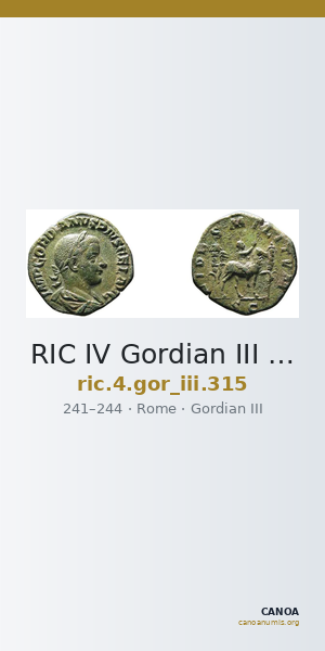 RIC IV Gordian III 315 — CANOA